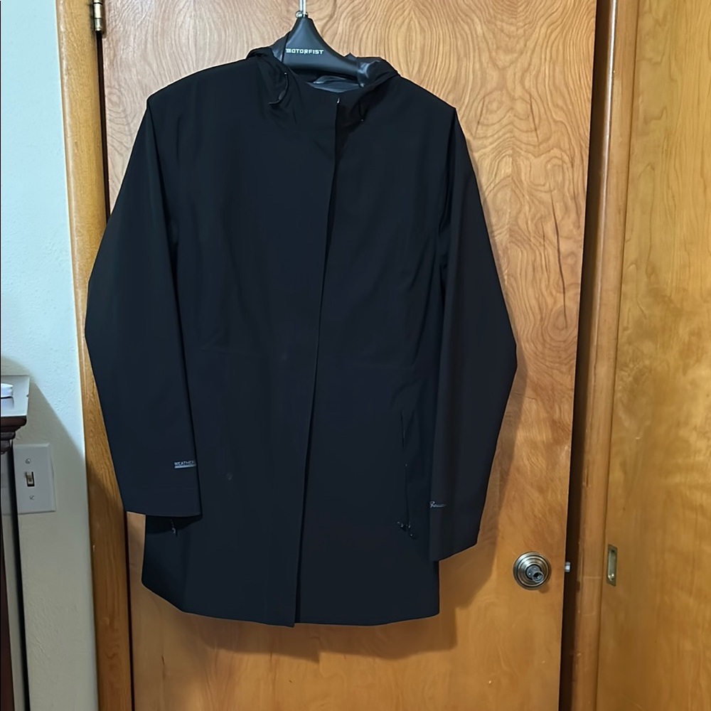 Eddie Bauer Women's Black Rippac rain parka nwt size xl